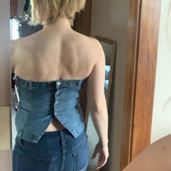 Weather Vane, size Medium, Jean crop top - Picture 2 of 14
